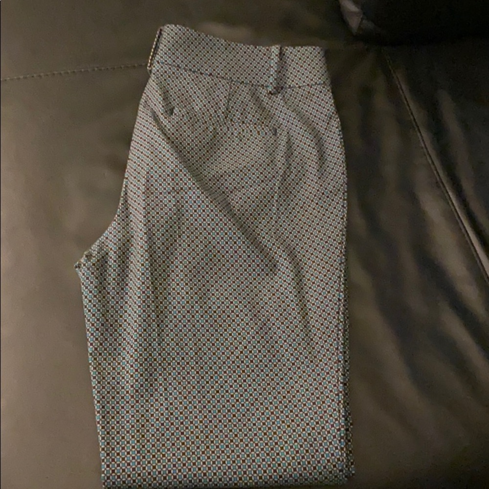 Ann Taylor emerald green and black print